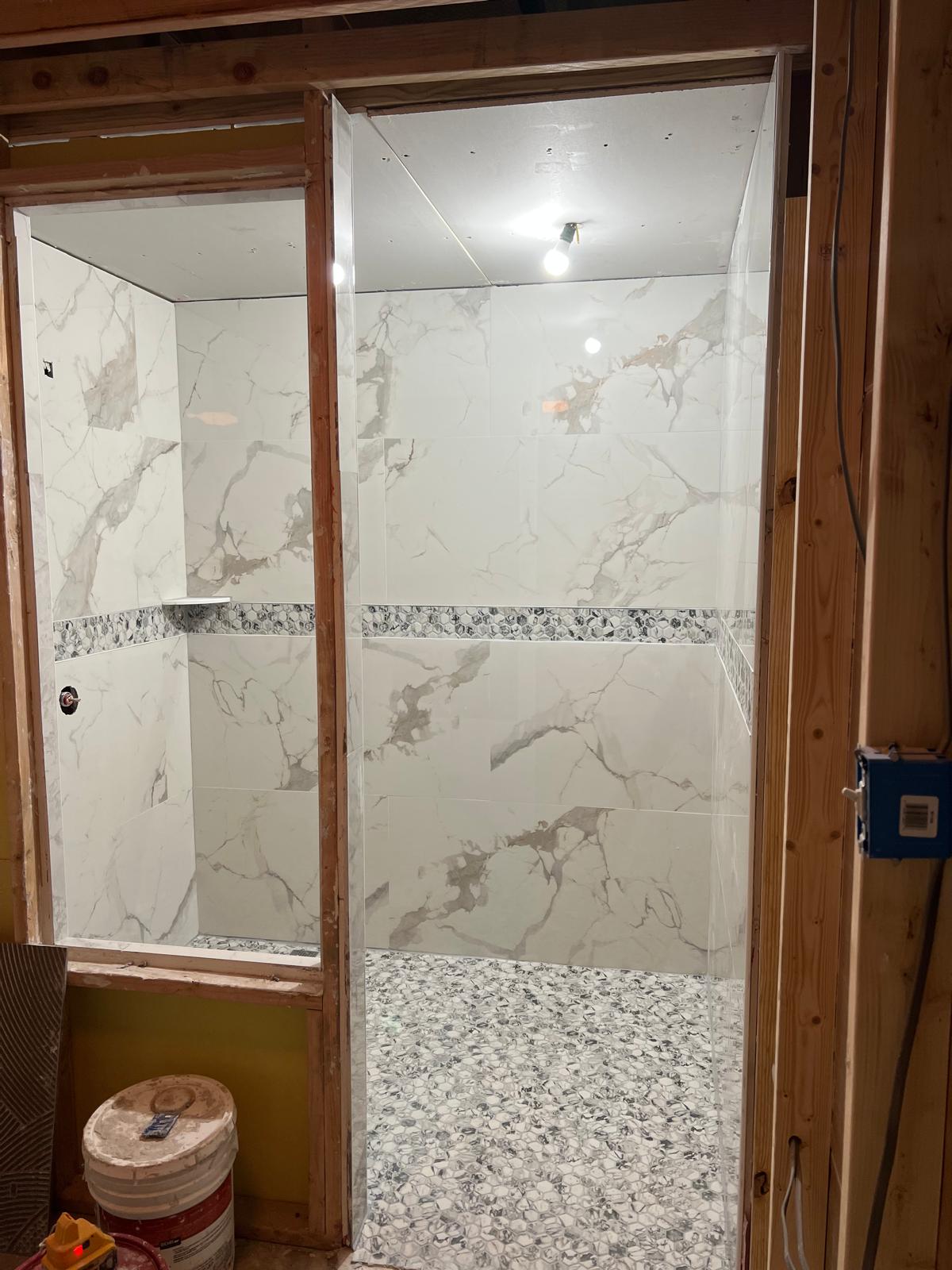 Finished tub and shower area project 21